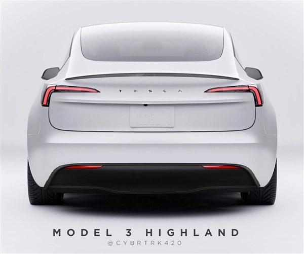 疑似改款特斯拉Model 3尾部照片出炉：尾灯着实秀气