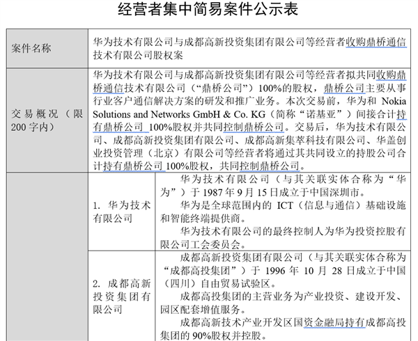 21.2亿出售失败 诺基亚出局！华为联合成都高新100％控股鼎桥